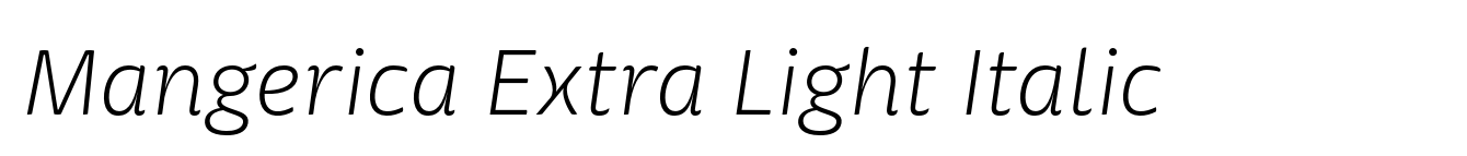 Mangerica Extra Light Italic